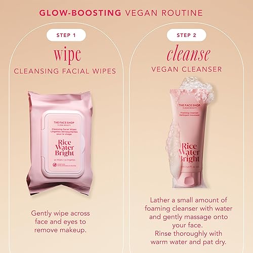 LG HOUSEHOLD&HEALTHCARE Rice Water Bright Makeup Remover Wipes with Cleansing Milk - Korean Vegan Skin Care