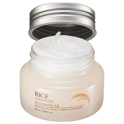 LG HOUSEHOLD&HEALTHCARE Rice Ceramide Moisturizing Cream - Hydrating & Brightening - Lightweight Korean Skin Care