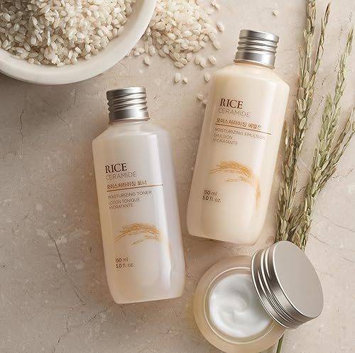 LG HOUSEHOLD&HEALTHCARE Rice Ceramide Moisturizing Cream - Hydrating & Brightening - Lightweight Korean Skin Care