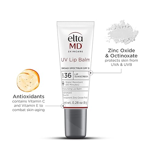 EltaMD UV Lip Balm Sunscreen - Moisturizing & Protecting Dry Lips, Water Resistant, Zinc Oxide