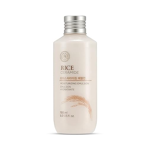 LG HOUSEHOLD&HEALTHCARE Rice Ceramide Moisturizing Emulsion - Lightweight Face Moisturizer - Brightening & Hydrating - Korean Skin Care