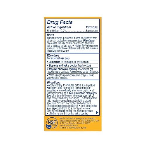 Mustela Baby Mineral Sunscreen Stick SPF 50 Broad Spectrum - Organic, Water-Resistant, Fragrance-Free - 0.6 oz