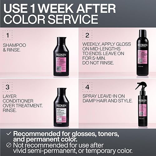 Redken Acidic Color Gloss Sulfate-Free Shampoo - Color Protection & Shine, Extend Color