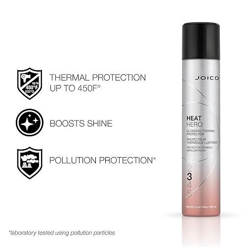 Joico Heat Hero Glossing Thermal Protector for All Hair Types | Heat & Humidity Protection | UV Defense | Reduce Split Ends | Boost Shine | Paraben & Sulfate Free
