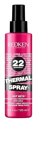 Redken Thermal Spray 22 High Hold - Heat Protectant for Curling & Flat Irons, Frizz Control & Heat Damage Protection