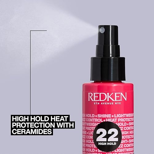 Redken Thermal Spray 22 High Hold - Heat Protectant for Curling & Flat Irons, Frizz Control & Heat Damage Protection