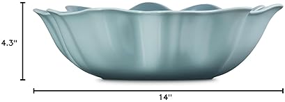Le Creuset Stoneware Iris Serving Bowl 15" Sea Salt - Stylish Kitchen Essential