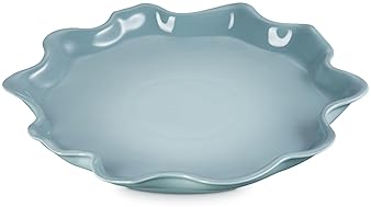 Le Creuset Stoneware Iris Collection Serving Platter 14" Sea Salt - Elegant Kitchen Essential