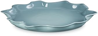 Le Creuset Stoneware Iris Collection Serving Platter 14" Sea Salt - Elegant Kitchen Essential