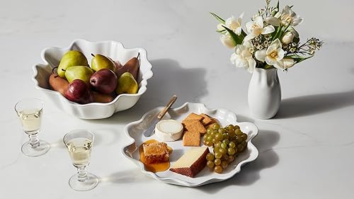 Le Creuset Stoneware Iris Collection Serving Platter 14" Sea Salt - Elegant Kitchen Essential
