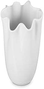 Le Creuset White Stoneware Iris Vase, 12 Inch - Elegant Home Decor