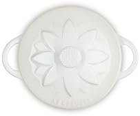 Le Creuset Mini Round Cocotte with Flower Lid, 8oz, Meringue - Stoneware