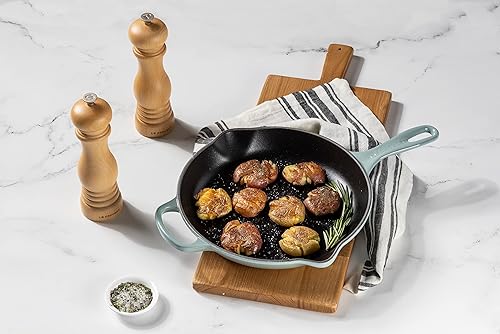 Le Creuset 10.25" Enameled Cast Iron Skillet, Sea Salt Finish - 1.75 qt.