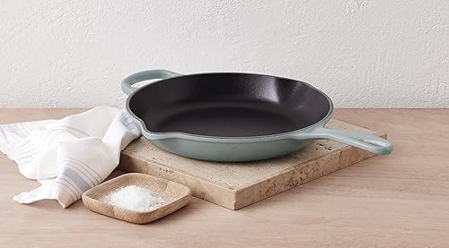 Le Creuset 10.25" Enameled Cast Iron Skillet, Sea Salt Finish - 1.75 qt.