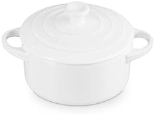 Le Creuset White Stoneware Mini Round Cocotte, 24 oz