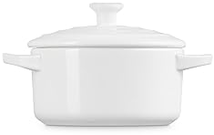 Le Creuset White Stoneware Mini Round Cocotte, 24 oz