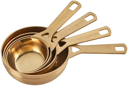 Le Creuset Gold Le Creuset Measuring Cups Set, 4-Piece (1, 1/2, 1/3, 1/4 cups)