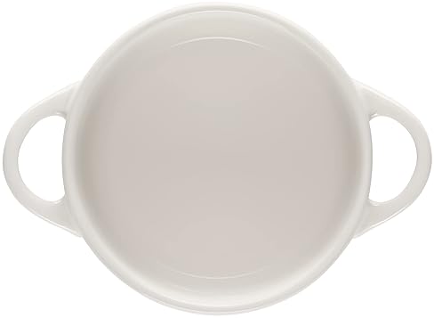 Le Creuset Mini Round Cocotte with Flower Lid, 8oz, White - Stoneware