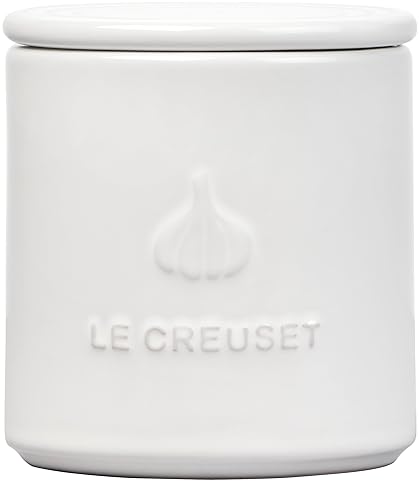 Le Creuset Stoneware Garlic Keeper, 14 oz, White - Kitchen Storage Essential