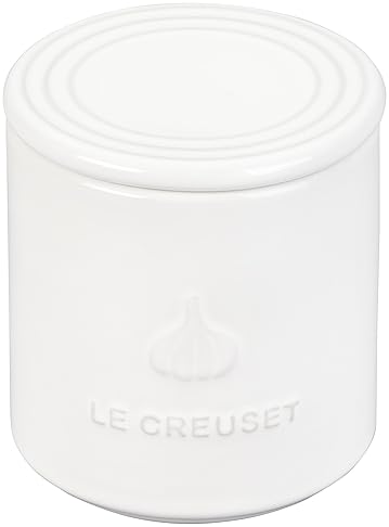 Le Creuset Stoneware Garlic Keeper, 14 oz, White - Kitchen Storage Essential