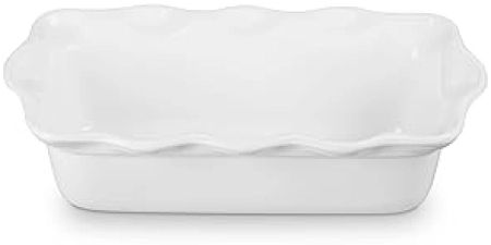 Le Creuset 9" White Stoneware Heritage Fluted Loaf Pan