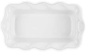 Le Creuset 9" White Stoneware Heritage Fluted Loaf Pan