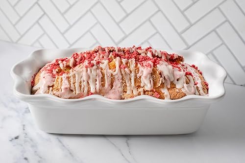 Le Creuset 9" White Stoneware Heritage Fluted Loaf Pan