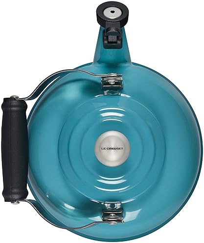 Le Creuset 1.7 qt. Caribbean Whistling Tea Kettle with Metal Finishes