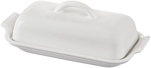 Le Creuset White Stoneware Heritage Butter Dish - Elegant Kitchen Essential