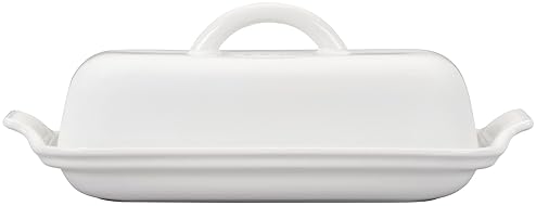 Le Creuset White Stoneware Heritage Butter Dish - Elegant Kitchen Essential