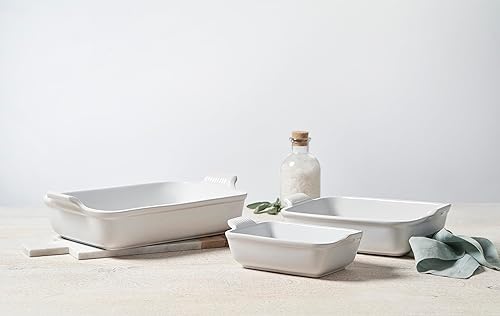 Le Creuset Stoneware Heritage 3-Piece Rectangular Dishes Set in Peche