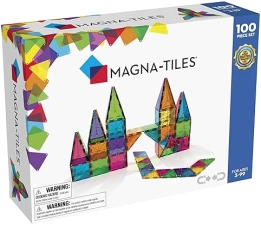 MAGNA-TILES Classic 100-Piece Magnetic Construction Set - Original Magnetic Building Brand