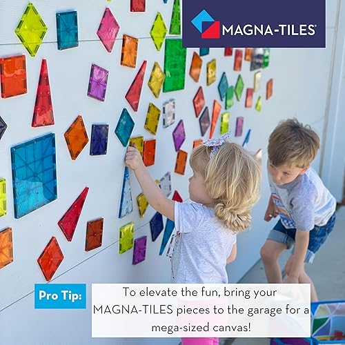 MAGNA-TILES Classic 100-Piece Magnetic Construction Set - Original Magnetic Building Brand