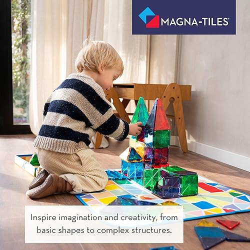 MAGNA-TILES Classic 100-Piece Magnetic Construction Set - Original Magnetic Building Brand
