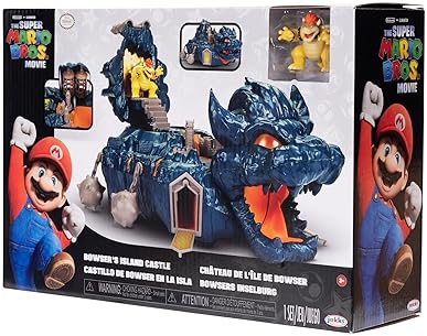 Jakks Pacific Super Mario Bowser Island Castle Playset with 2.5” Action Figure - Interactive Pieces