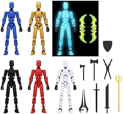 MERRYXD 6-PACK T13 & LUCKY 13 ACTION FIGURES, FULLY ASSEMBLED & 3D PRINTED