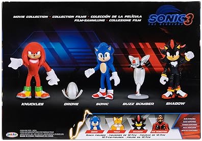 Sonic Movie Action Figures 2.5-Inch Collector Toy Multi-Pack with Sonic, Knuckles, Shadow, and More - Officially Licensed