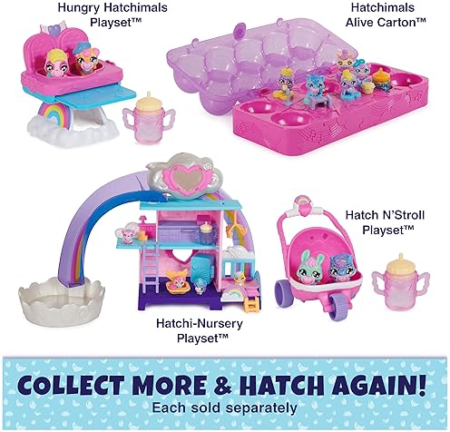 Spin Master Hatchimals Alive Hatchi-Nursery Playset Toy | Self-Hatching Eggs, 4 Mini Figures, 13 Accessories | Kids Toys Ages 3+