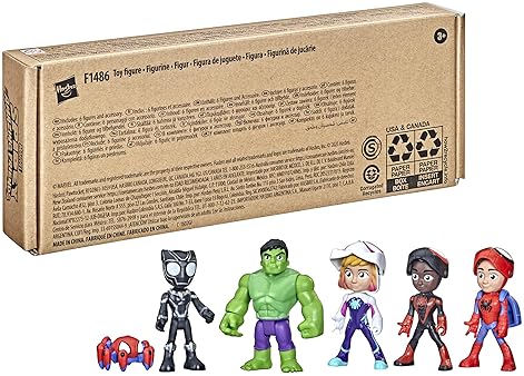 MARVEL SPIDEY & FRIENDS MULTIPACK WITH MASK-FLIP FEATURE, 4" ACTION FIGURES, AGES 3+ (AMAZON EXCLUSIVE)