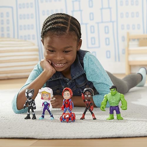 MARVEL SPIDEY & FRIENDS MULTIPACK WITH MASK-FLIP FEATURE, 4" ACTION FIGURES, AGES 3+ (AMAZON EXCLUSIVE)