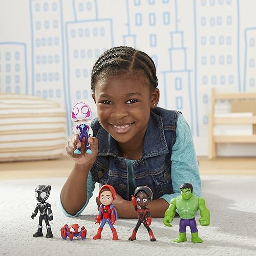 MARVEL SPIDEY & FRIENDS MULTIPACK WITH MASK-FLIP FEATURE, 4" ACTION FIGURES, AGES 3+ (AMAZON EXCLUSIVE)