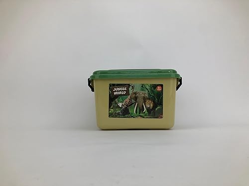 FRUSE Safari Animals Figures Toy Set with Jumbo Play Mat - 12 Realistic Jungle Wild Zoo Animals - Educational Learning Toys for Toddlers