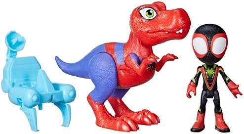 Marvel Dino-Webs Spidey-Rex & Miles Morales 4" Spider-Man Action Figure Set