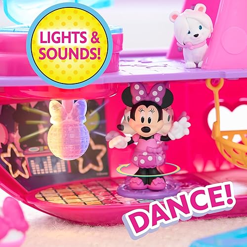 Disney Junior Minnie Mouse Bowdazzling Yacht Playset with Lights & Sounds - 16-Piece Set for Kids 3+