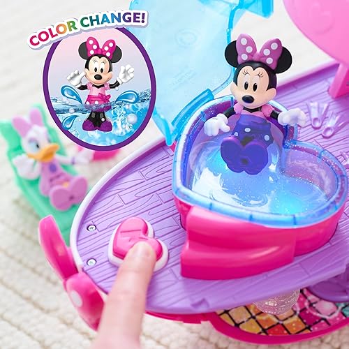 Disney Junior Minnie Mouse Bowdazzling Yacht Playset with Lights & Sounds - 16-Piece Set for Kids 3+