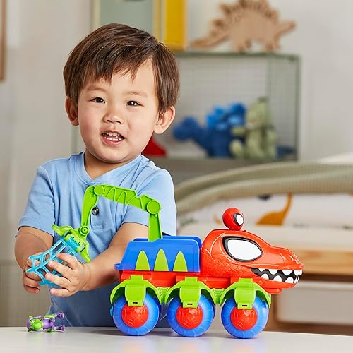 Marvel Spidey's Dino-Webs Crawler Playset with Spider-Man & Goblin Raptor Action Figures for Kids 3+".