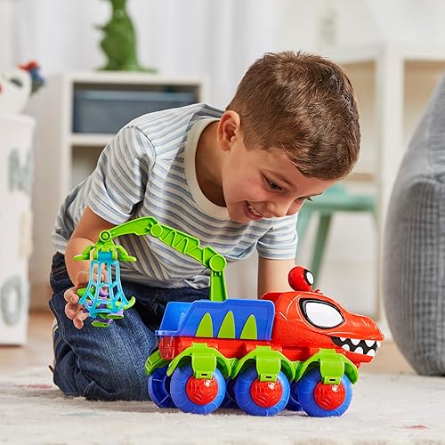 Marvel Spidey's Dino-Webs Crawler Playset with Spider-Man & Goblin Raptor Action Figures for Kids 3+".