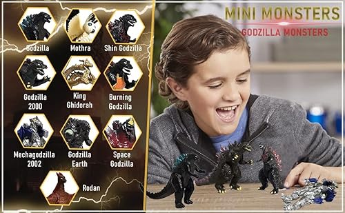 GODZILLA VS KONG ACTION FIGURE SET OF 10, MOVABLE JOINTS, MONSTERS PLAYSETS - BIRTHDAY CAKE TOPPERS