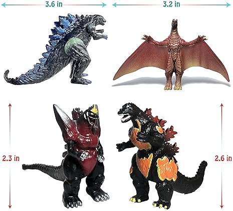 GODZILLA VS KONG ACTION FIGURE SET OF 10, MOVABLE JOINTS, MONSTERS PLAYSETS - BIRTHDAY CAKE TOPPERS