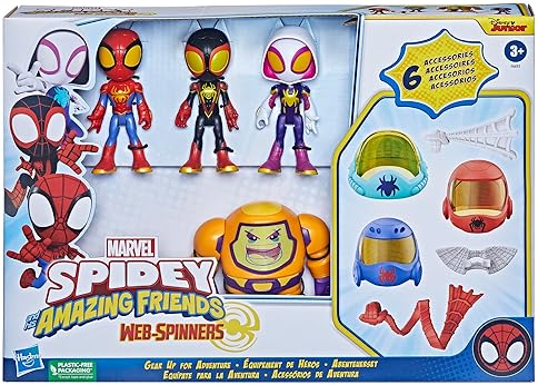 Marvel Web-Spinners Action Figures 4-Pack with Accessories, Super Hero Toys for Kids 3+ (Amazon Exclusive)